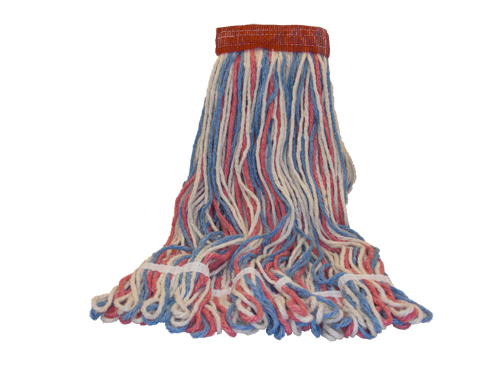 Antimicrobial RED,WHITE & BLUE Looped End Wet Mops